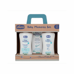 Coffret Bébé Chicco Baby Moment Shampoing + Mousse De Bain + Crème de change